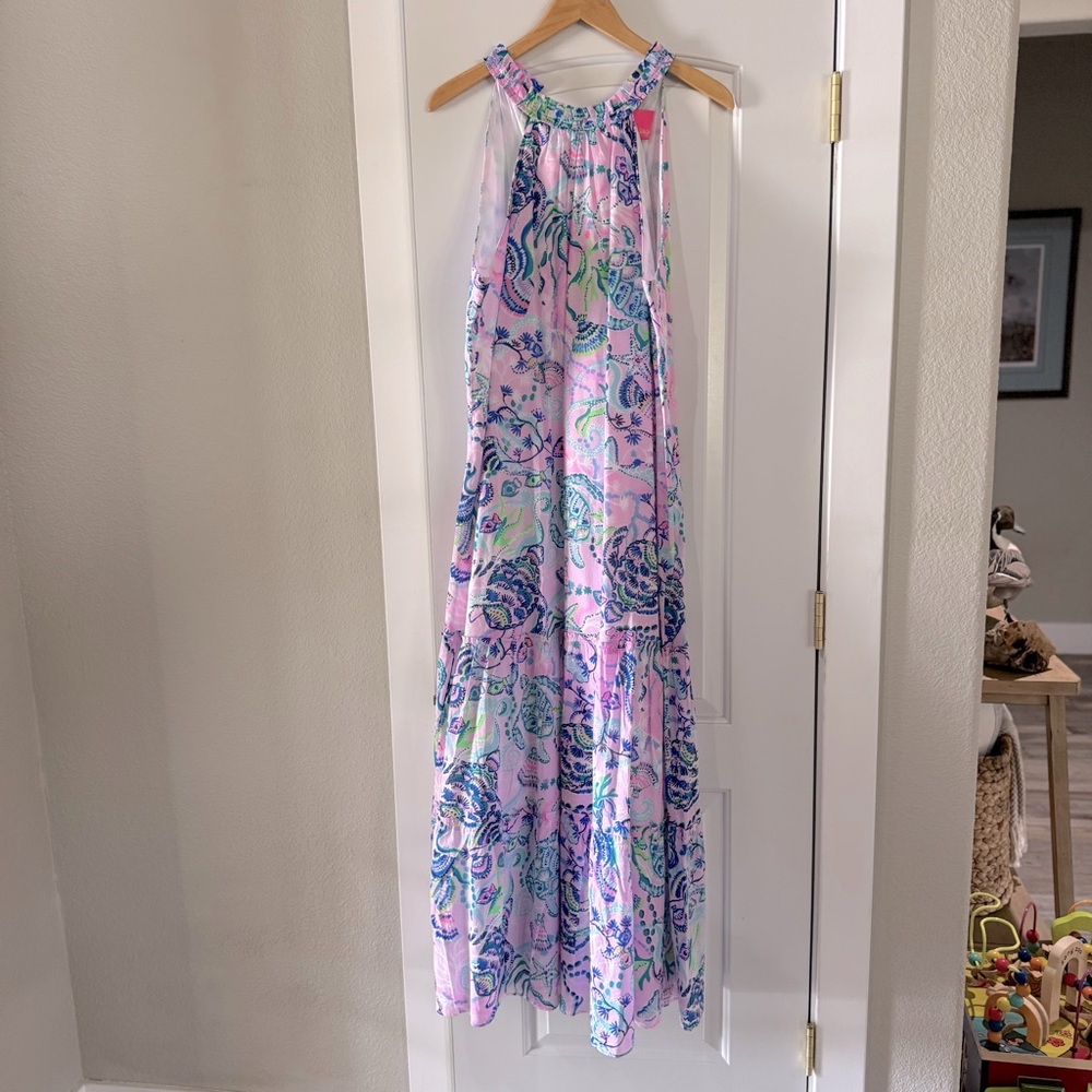 Lilly Pulitzer Pink Floral Print Maxi Dress